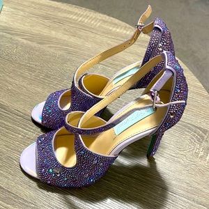 Blue by Betsey Johnson Lilac Rhinestone Heels